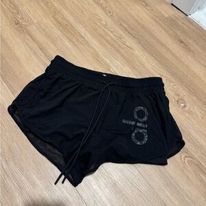 ALO Yoga Black Mesh Athletic Shorts